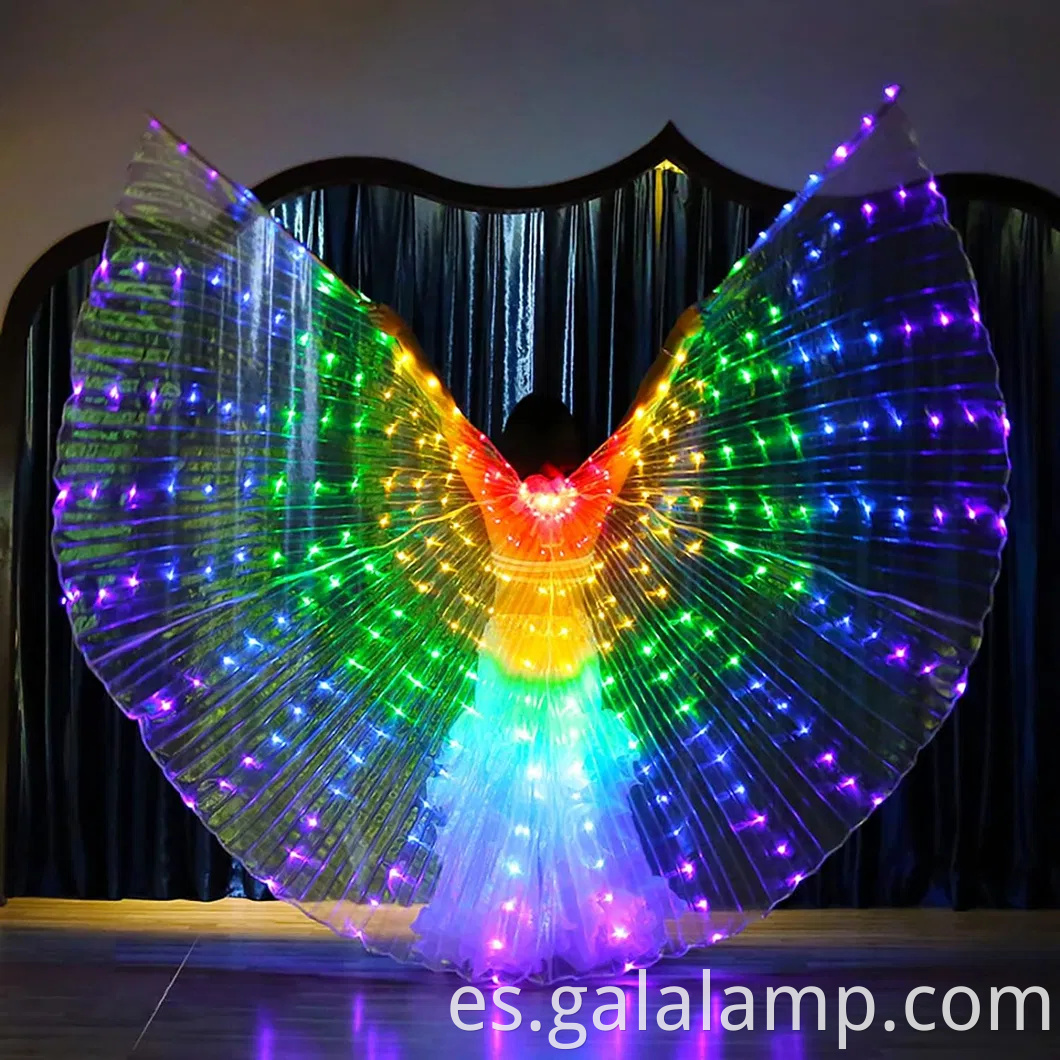 Light Up LED ISIS Wings Belly Dance Carnival Rave trajes atuendos para mujeres adultas para navidad Fiesta de Halloween
